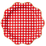 Elegant Cherry Red Gingham Dinner Plates by Bonjour Fête at Confetti Gift and Party Tuscaloosa Alabama