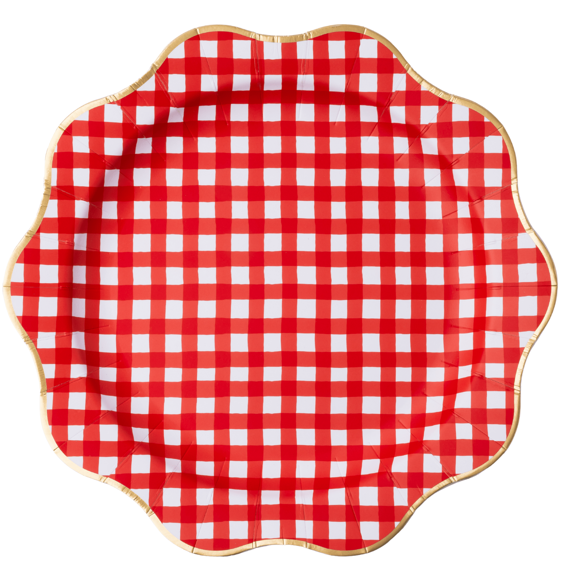 Elegant Cherry Red Gingham Dinner Plates by Bonjour Fête at Confetti Gift and Party Tuscaloosa Alabama