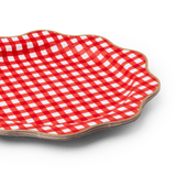 Elegant Cherry Red Gingham Dinner Plates by Bonjour Fête at Confetti Gift and Party Tuscaloosa Alabama