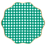 Elegant Emerald Green Gingham Dinner Plates by Bonjour Fête at Confetti Gift and Party Tuscaloosa Alabama