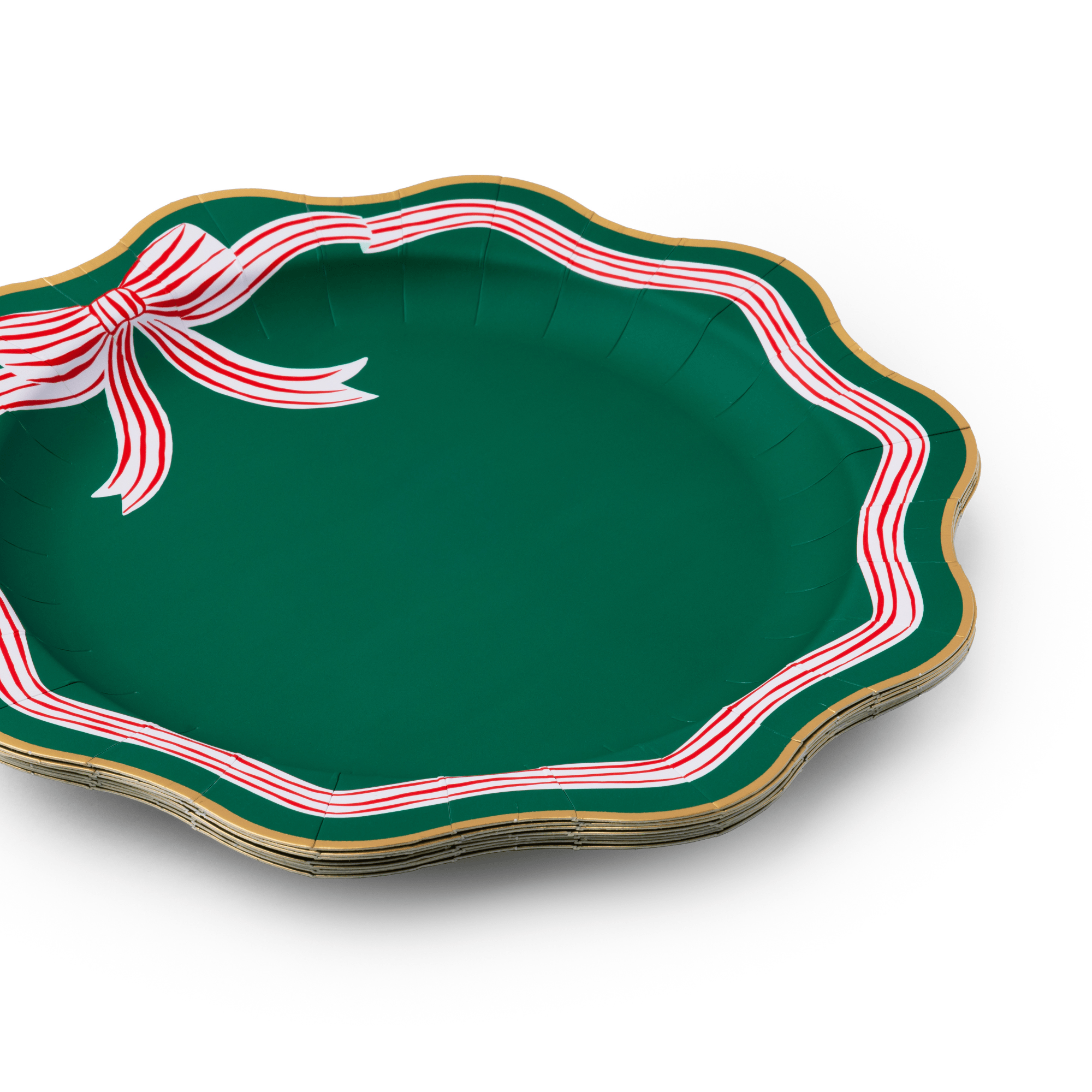 Elegant Green Peppermint Bow Dinner Plates by Bonjour Fête at Confetti Gift and Party Tuscaloosa Alabama