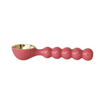 Pink and gold enameled aluminum ice cream scoop with round ball handle