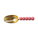 Pink and gold enameled aluminum scoop with rounded ball handle