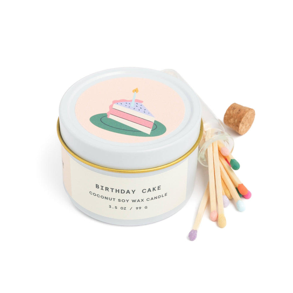 Enlighten the Occasion - Birthday Cake Scented Candle and Matches Set by Enlighten the Occasion at Confetti Gift and Party