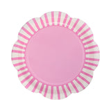 Fuchsia Striped Scallops 9" Plate