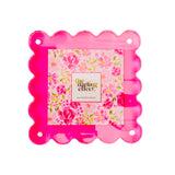 Square Scalloped Acrylic Frame - Hot Pink