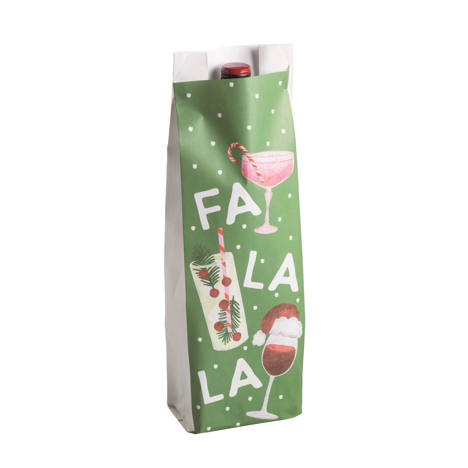 Fa La La Paper Wine Bag Set by Mud Pie at Confetti Gift and Party Tuscaloosa Alabama