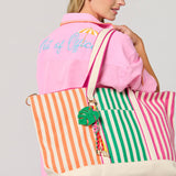 Palm Leaf Bag Charm Key Ring – Multi Color Tassel