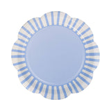 Blue Striped 9" Scallops Plate