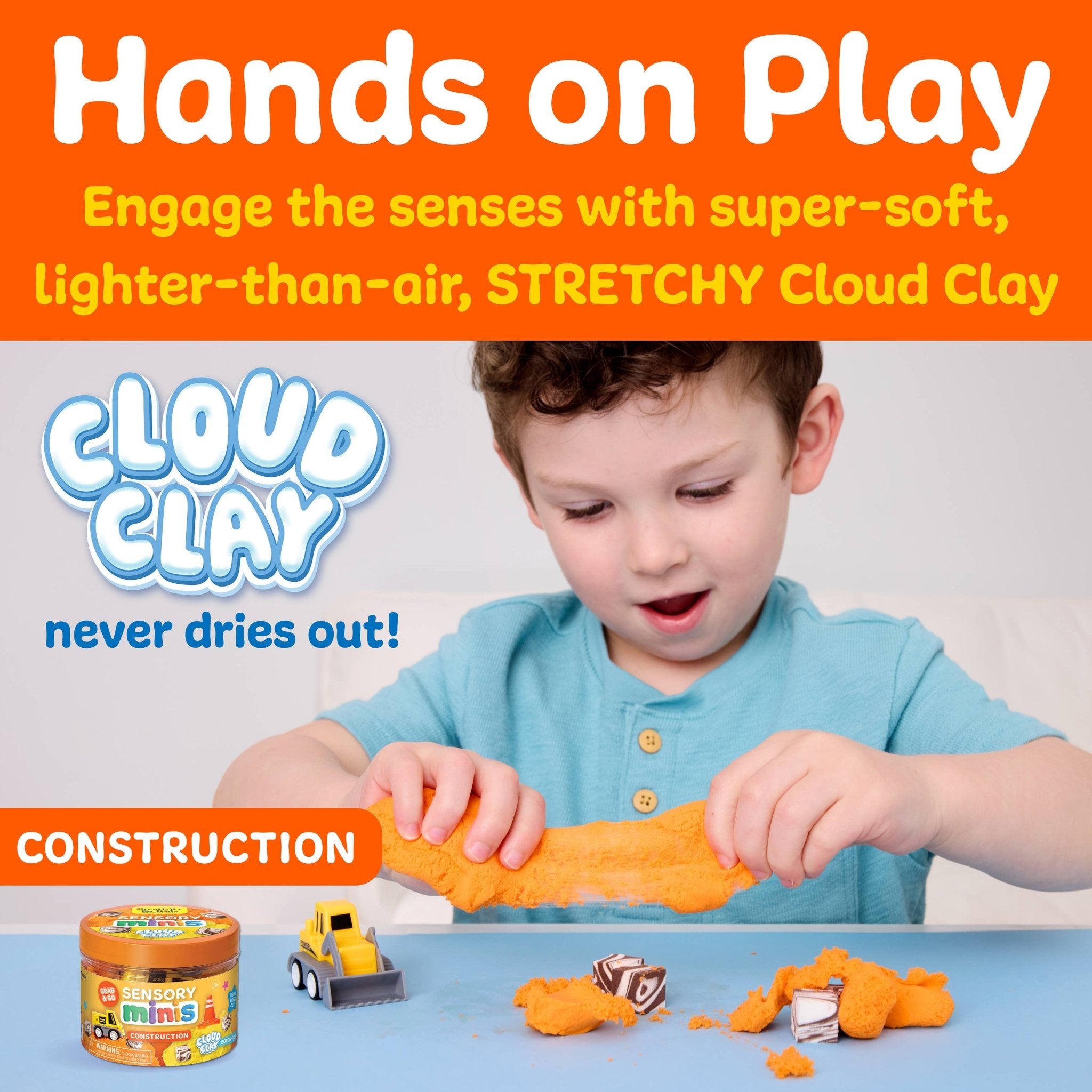 Faber - Castell Sensory Mini Play Kit Jar – Cloud Clay Construction Theme by Faber - Castell / Creativity for Kids at Confetti Gift and Party Tuscaloosa Alabama