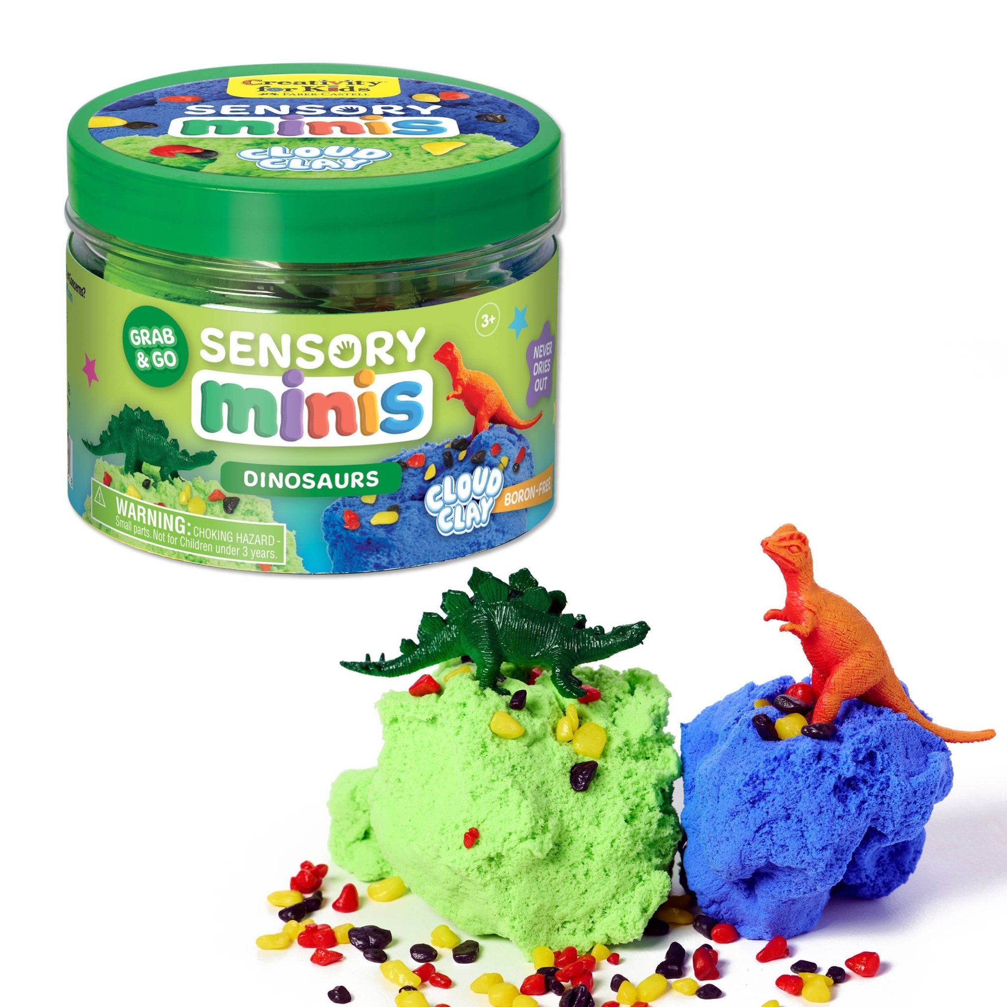 Faber - Castell Sensory Mini Play Kit Jar – Cloud Clay Dinosaur Theme by Faber - Castell / Creativity for Kids at Confetti Gift and Party Tuscaloosa Alabama
