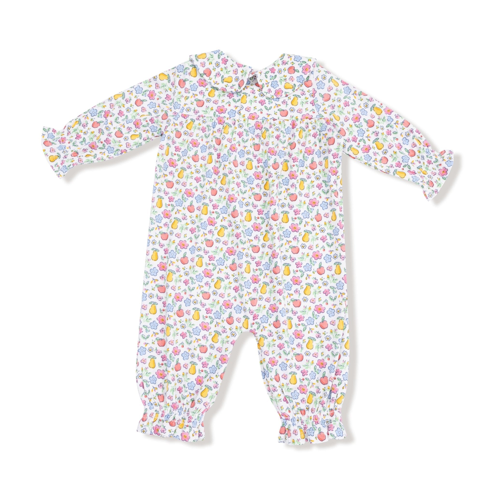 Fall Fruit Floral - Smocked L/s Romper W/ Peter Pan Collar by Angel Dear at Confetti Gift and Party Tuscaloosa Alabama