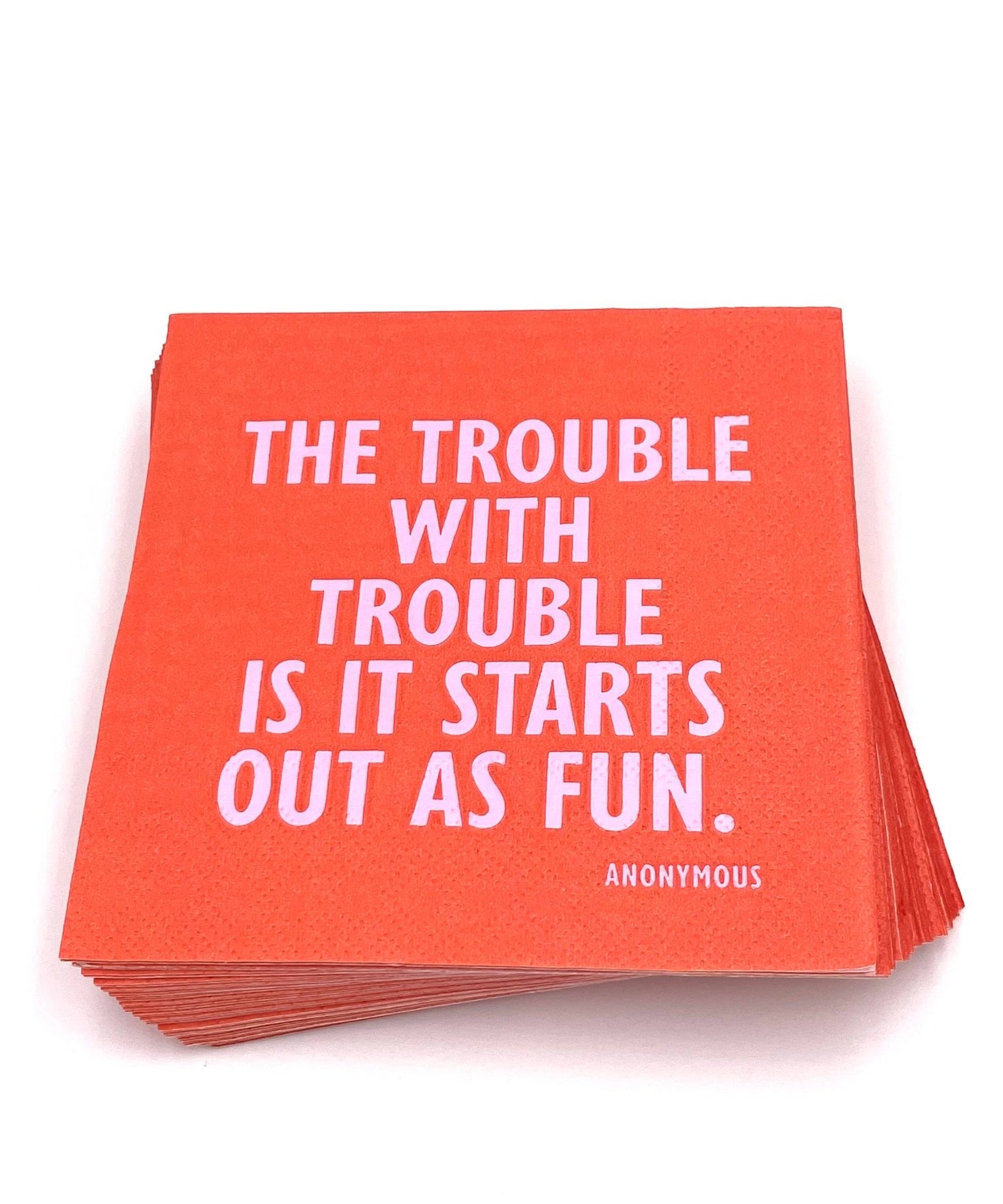 Festive Cocktail Funny Napkins | The Trouble With Trouble by Soiree - Sisters at Confetti Gift and Party Tuscaloosa Alabama