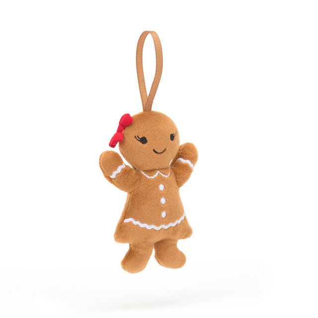 Festive Folly Gingerbread Ruby Ornament by JellyCat at Confetti Gift and Party