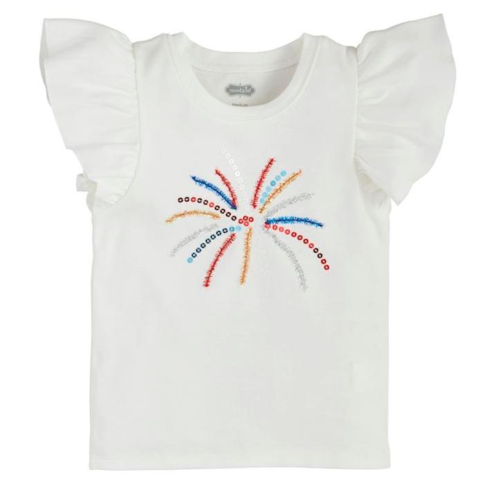 Firework Tinsel Shirt by Mud Pie at Confetti Gift and Party Tuscaloosa Alabama