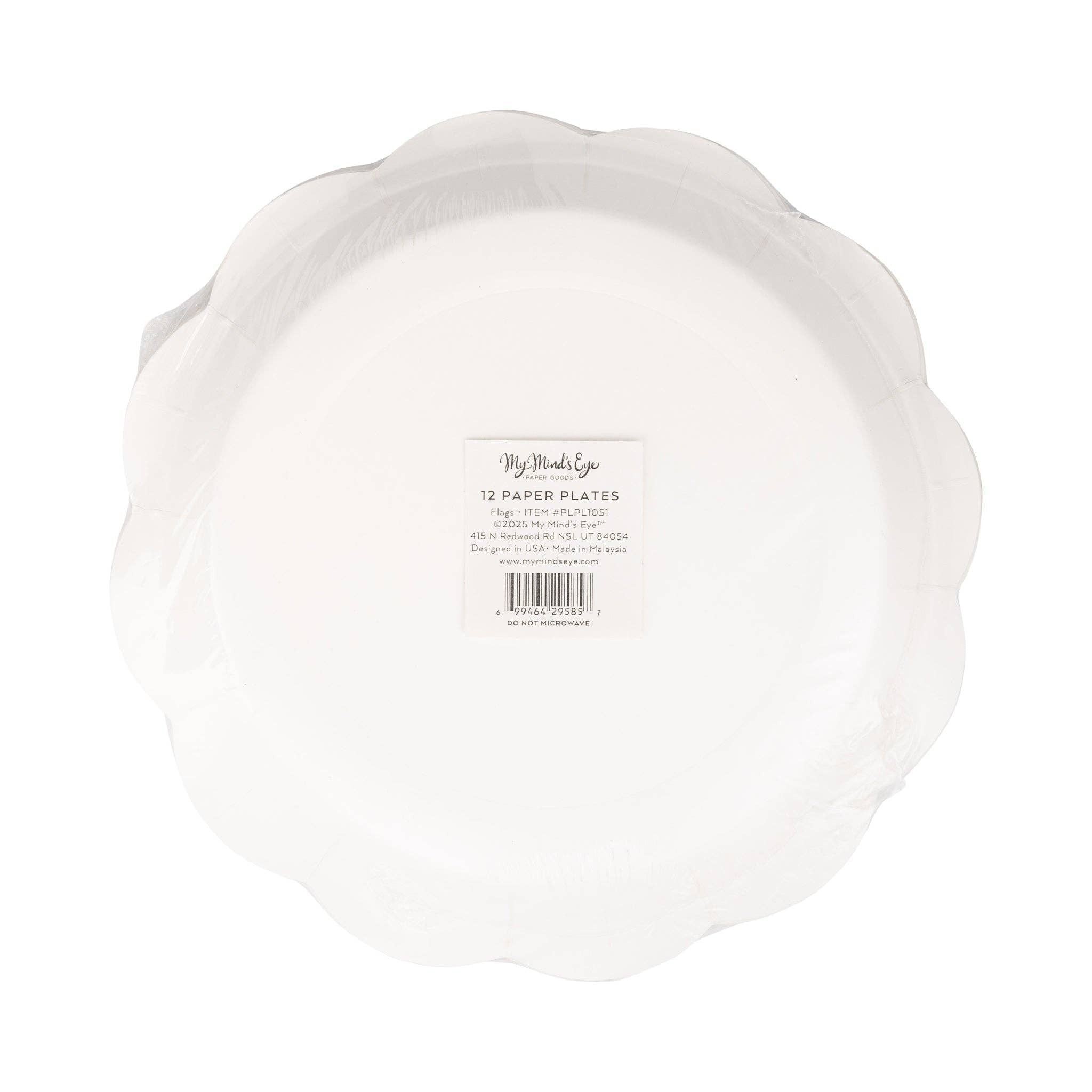 Flags Round Plate (8 ct) by My Mind’s Eye at Confetti Gift and Party Tuscaloosa Alabama