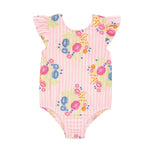 Floral Stripe One - Piece Swimsuit by Mud Pie at Confetti Gift and Party Tuscaloosa Alabama
