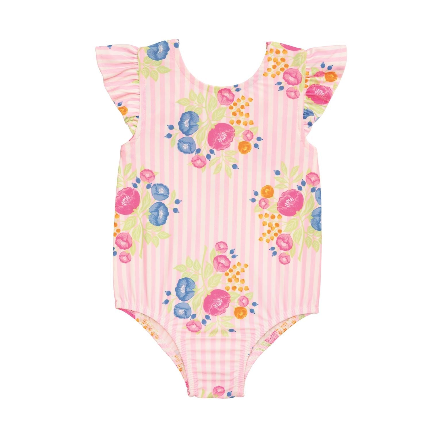 Floral Stripe One - Piece Swimsuit by Mud Pie at Confetti Gift and Party Tuscaloosa Alabama