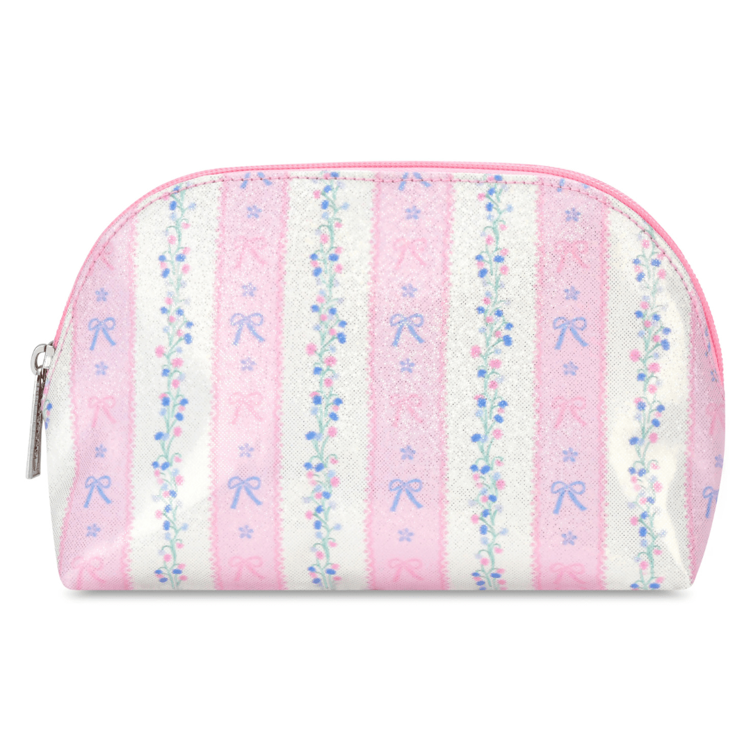 Floral Stripes Oval Cosmetic Bag by Iscream at Confetti Gift and Party Tuscaloosa Alabama