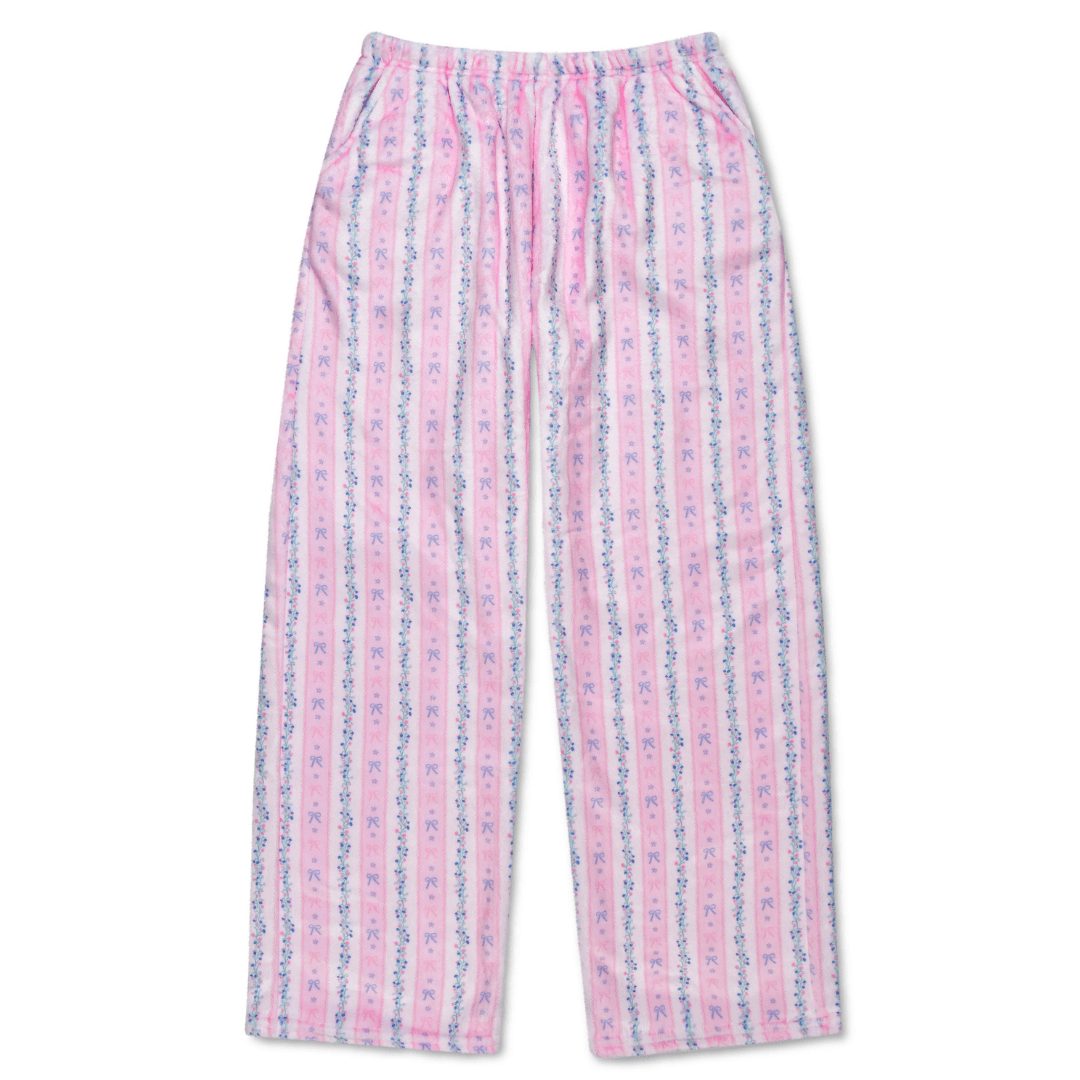 Floral Stripes Plush Pants by Iscream at Confetti Gift and Party Tuscaloosa Alabama