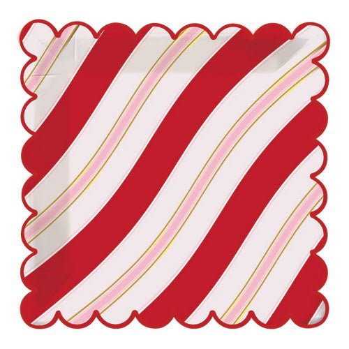 Foil Scallop Plate Stripe by Creative Brands at Confetti Gift and Party