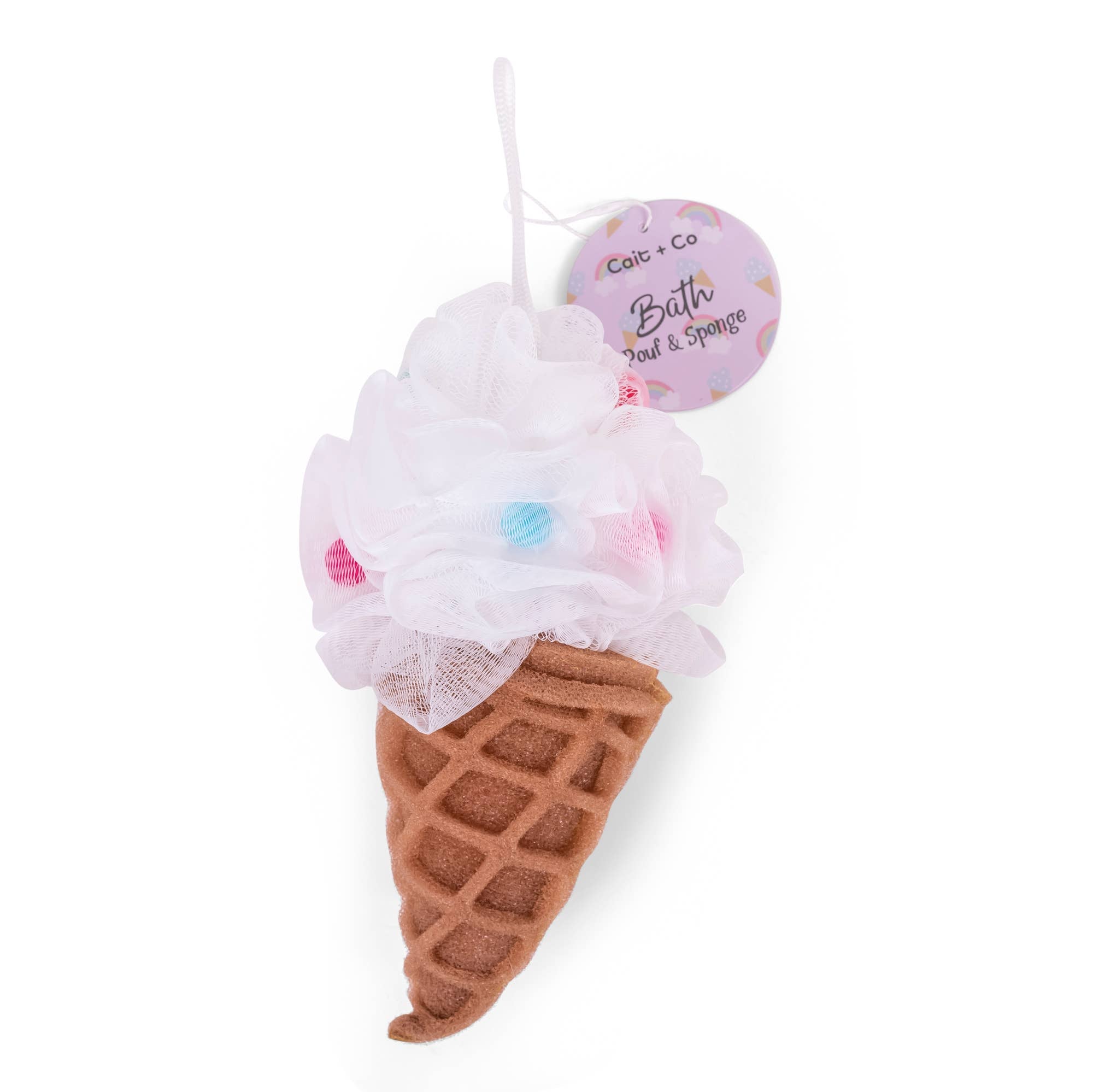 Forever Young - Bath Pouf & Sponge - Ice Cream - White by Cait + Co at Confetti Gift and Party Tuscaloosa Alabama