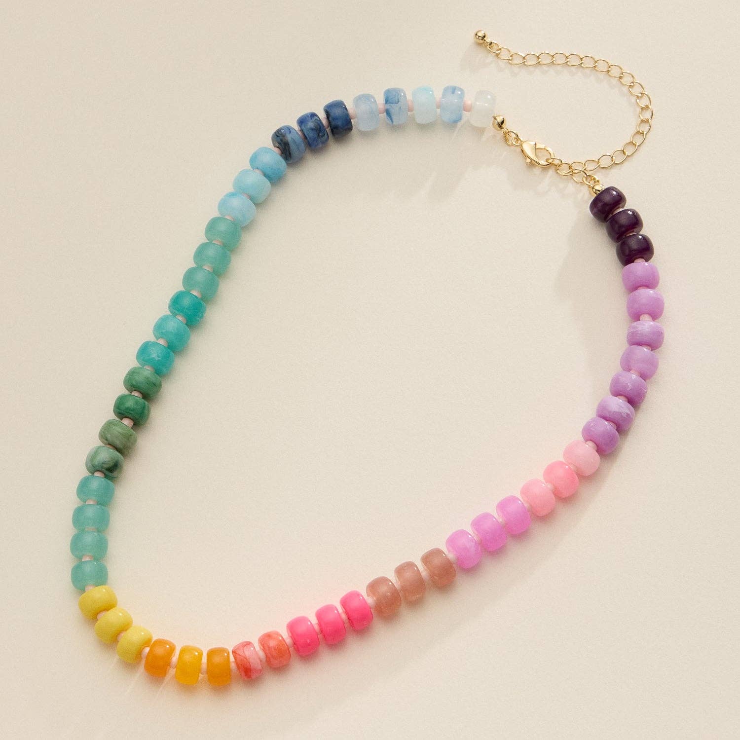 Frem - Colorful Beaded Necklace with Gold Clasp Trendy Statement Jewelry by Frem at Confetti Gift and Party Tuscaloosa Alabama