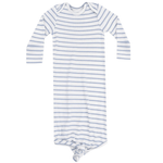French Stripe Dusty Blue Rib Knotted Gown by Angel Dear at Confetti Gift and Party Tuscaloosa Alabama
