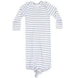 French Stripe Dusty Blue Rib Knotted Gown by Angel Dear at Confetti Gift and Party Tuscaloosa Alabama