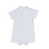 French Stripe Dusty Blue Rib Polo Shortie by Angel Dear at Confetti Gift and Party Tuscaloosa Alabama