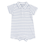 French Stripe Dusty Blue Rib Polo Shortie by Angel Dear at Confetti Gift and Party Tuscaloosa Alabama