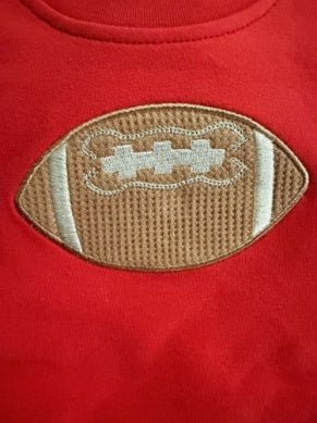 French Terry Sport - Varsity - Red - Cozy Drop Sleeve Sweatshirt W/ Varsity Stripes by Angel Dear at Confetti Gift and Party Tuscaloosa Alabama