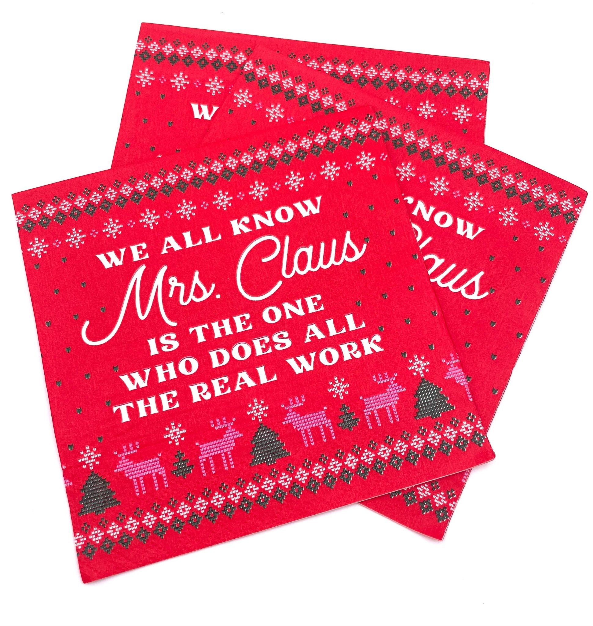 Funny Christmas Cocktail Napkins | Mrs. Claus - 20ct by Soiree - Sisters at Confetti Gift and Party Tuscaloosa Alabama
