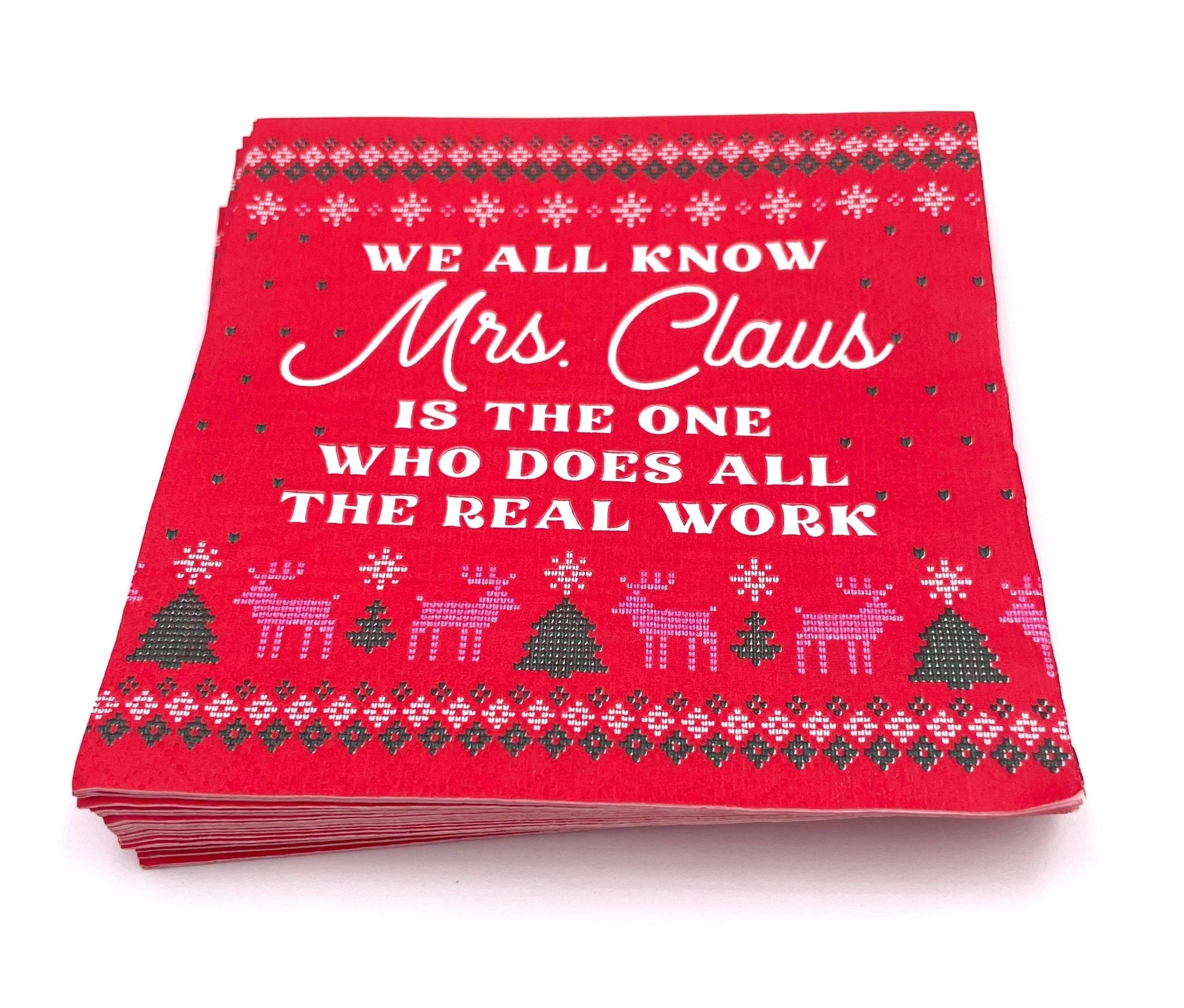 Funny Christmas Cocktail Napkins | Mrs. Claus - 20ct by Soiree - Sisters at Confetti Gift and Party Tuscaloosa Alabama