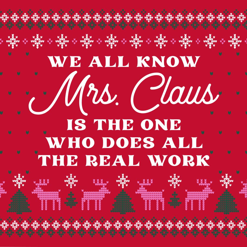 Funny Christmas Cocktail Napkins | Mrs. Claus - 20ct by Soiree - Sisters at Confetti Gift and Party Tuscaloosa Alabama