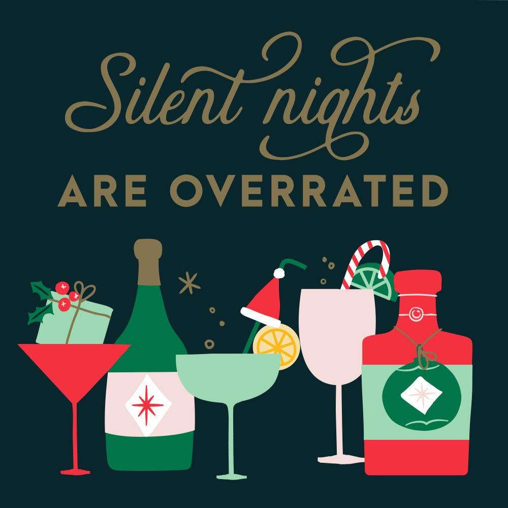 Funny Christmas Napkins | Silent Nights Are Overrated - 20ct by Soiree - Sisters at Confetti Gift and Party Tuscaloosa Alabama