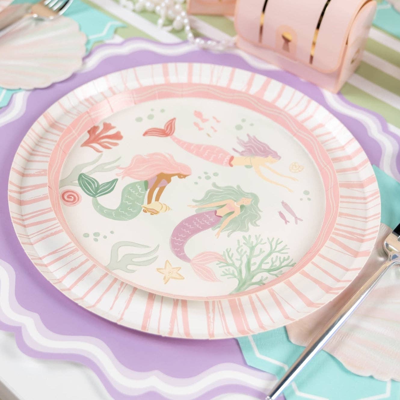 Gatherings by Curated Paperie - Mermaid Dessert Plates by Gatherings by Curated Paperie at Confetti Gift and Party Tuscaloosa Alabama