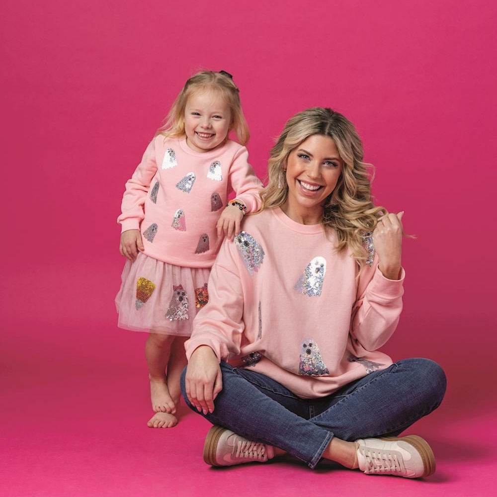 Ghost Sparkle Sweatshirt by Mud Pie at Confetti Gift and Party Tuscaloosa Alabama