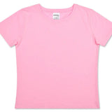 Light pink children’s t-shirt with short sleeves and crew neck