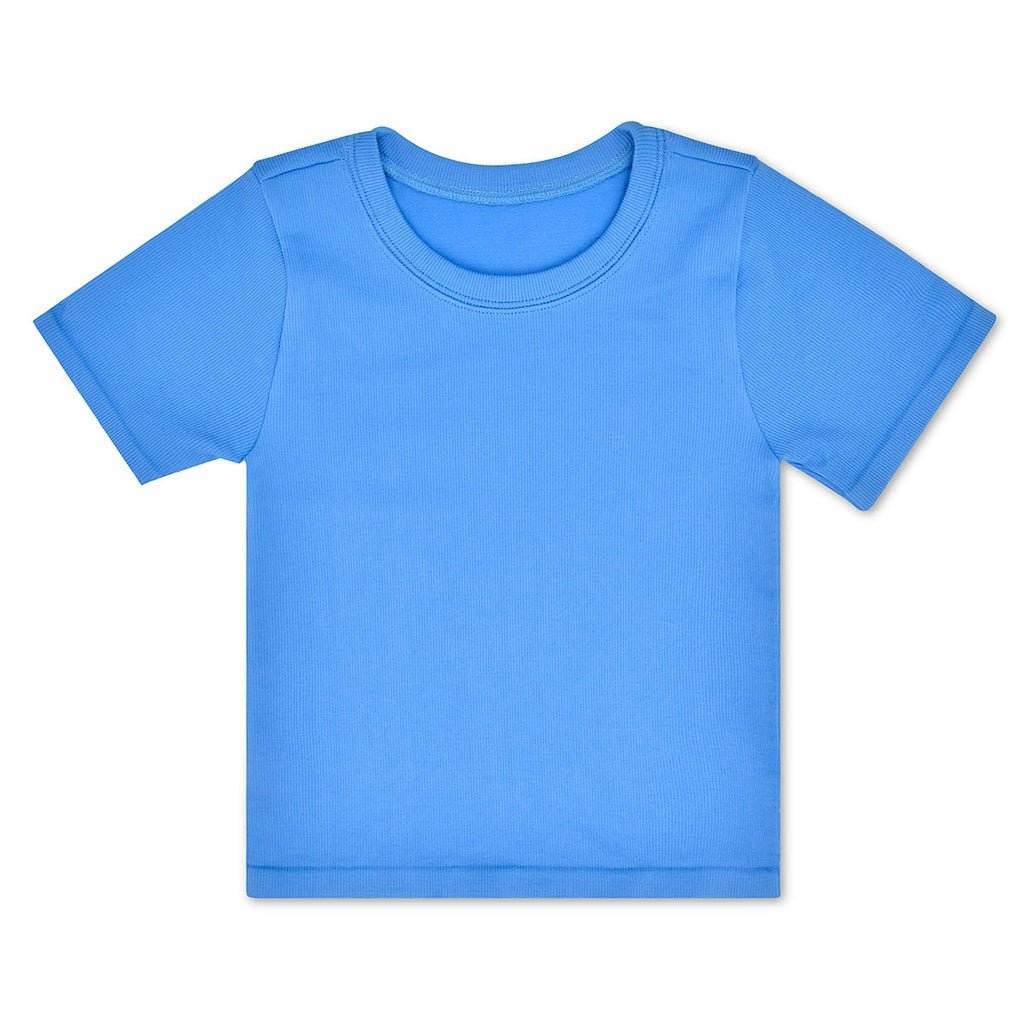 Girls Ribbed Short Sleeve Tee Shirt - Bright Blue by Iscream at Confetti Gift and Party Tuscaloosa Alabama