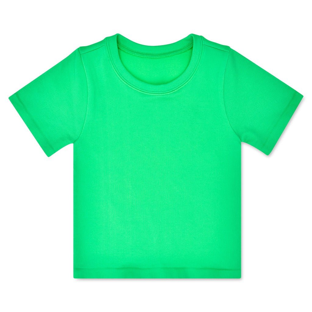 Girl's Ribbed Short Sleeve Tee Shirt - Glam Green by Iscream at Confetti Gift and Party Tuscaloosa Alabama