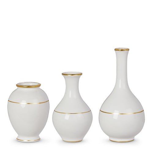Gold Accent White Vases by Raz Imports at Confetti Gift and Party Tuscaloosa Alabama