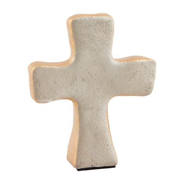 Gold-edged concrete decorative cross