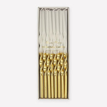 Gold DIpped Twisted Long Candles by Meri Meri at Confetti Gift and Party