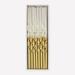 Gold DIpped Twisted Long Candles by Meri Meri at Confetti Gift and Party
