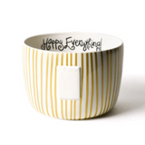 Gold Stripe Happy Everything Big Bowl by Happy Everything at Confetti Gift and Party Tuscaloosa Alabama