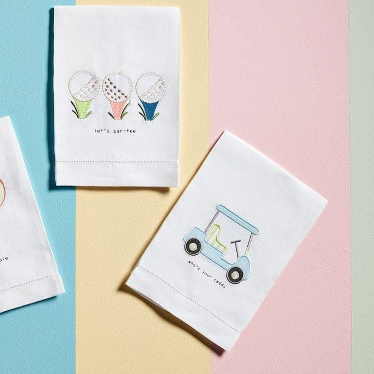 Golf Stitched Hand Towels by Mud Pie at Confetti Gift and Party