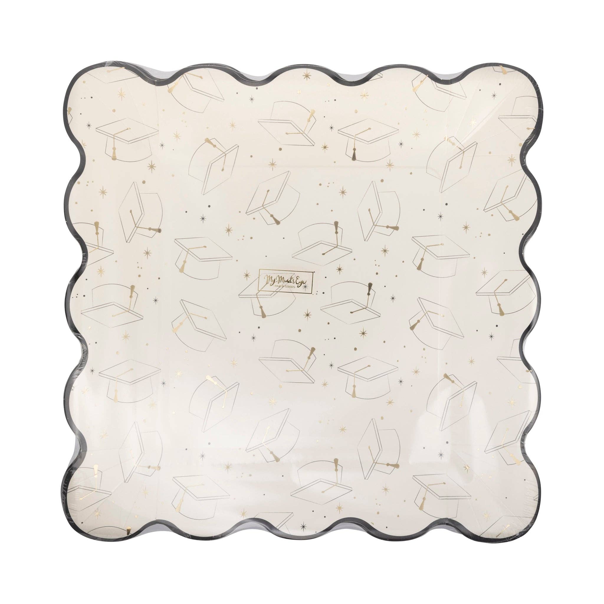 Graduation Cap Pattern 11" Plate by My Mind’s Eye at Confetti Gift and Party Tuscaloosa Alabama