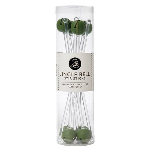 Green Jingle Bell Stir Sticks by Creative Brands at Confetti Gift and Party