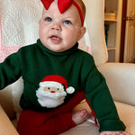 Green Santa Rollneck Sweater by Mud Pie at Confetti Gift and Party Tuscaloosa Alabama